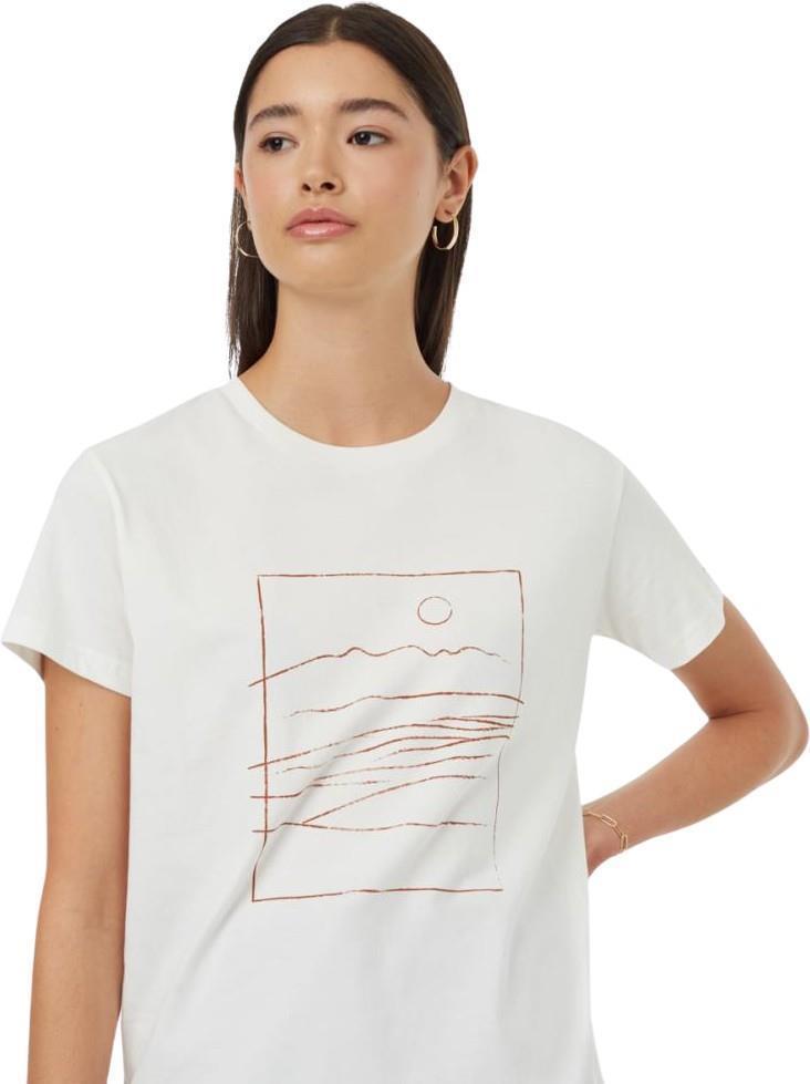 Regenerative Line Graphic T-Shirt - Womens - Undyed / Toffee 1