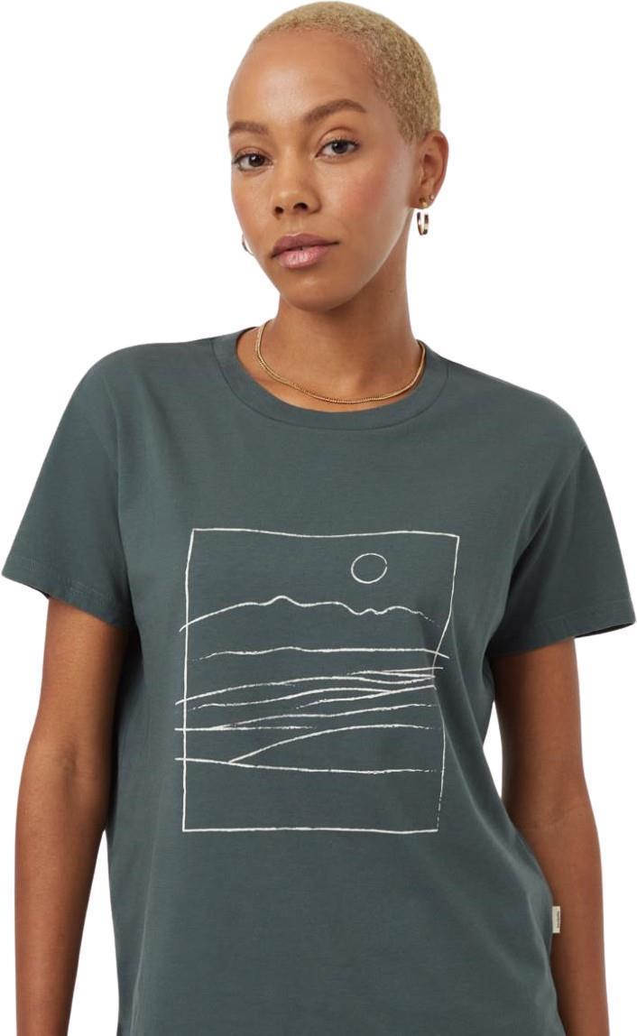 Regenerative Line Graphic T-Shirt - Womens - Urban Green / Vintage White 1
