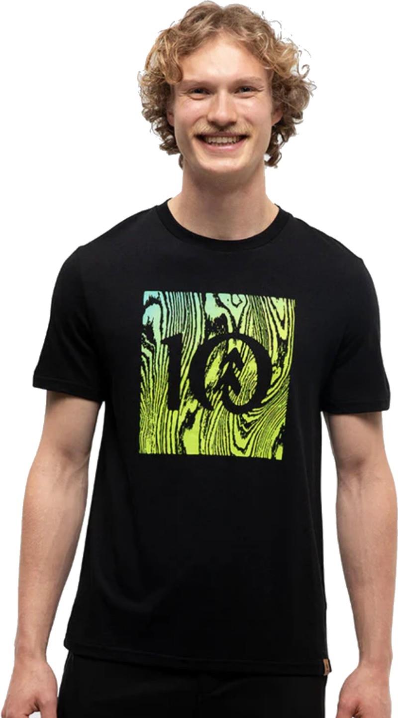 Restoration Woodblock T-Shirt - Mens - meteorite black / lime green 1