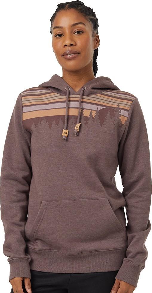 Retro Juniper Hoodie - Womens - elkwood heather / deep mahogany 1