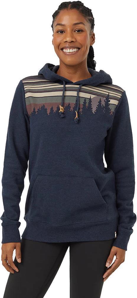 Retro Juniper Hoodie - Womens - midnight blue heather / mineral 1