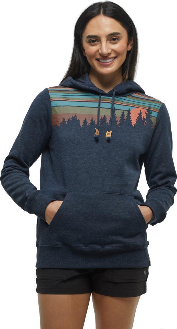 Retro Juniper Hoodie - Womens - midnight blue heather / terracotta 1