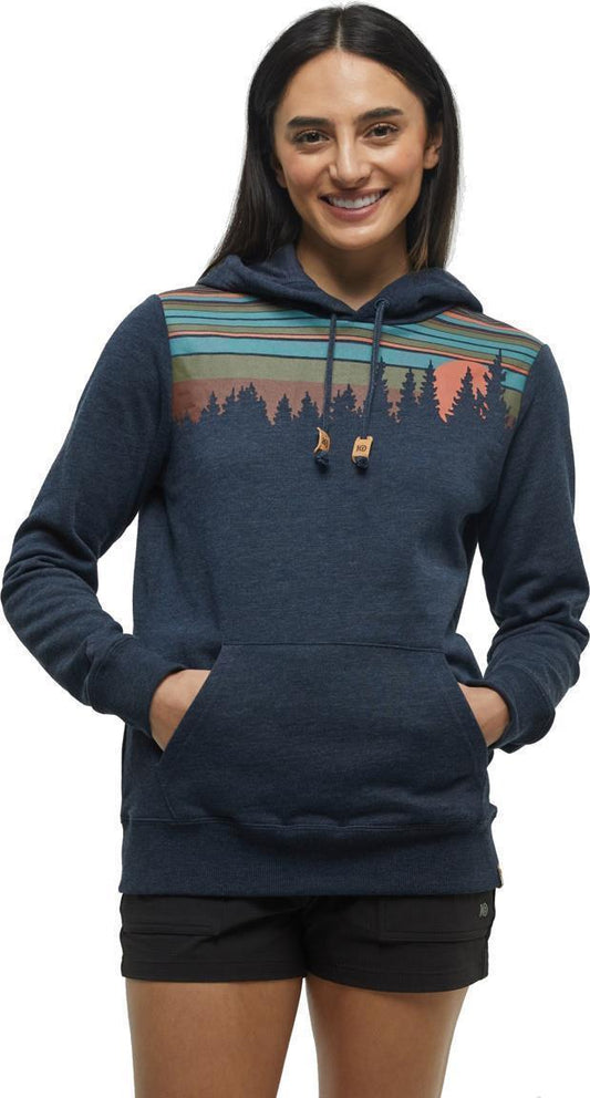Retro Juniper Hoodie - Womens - midnight blue heather / terracotta 1