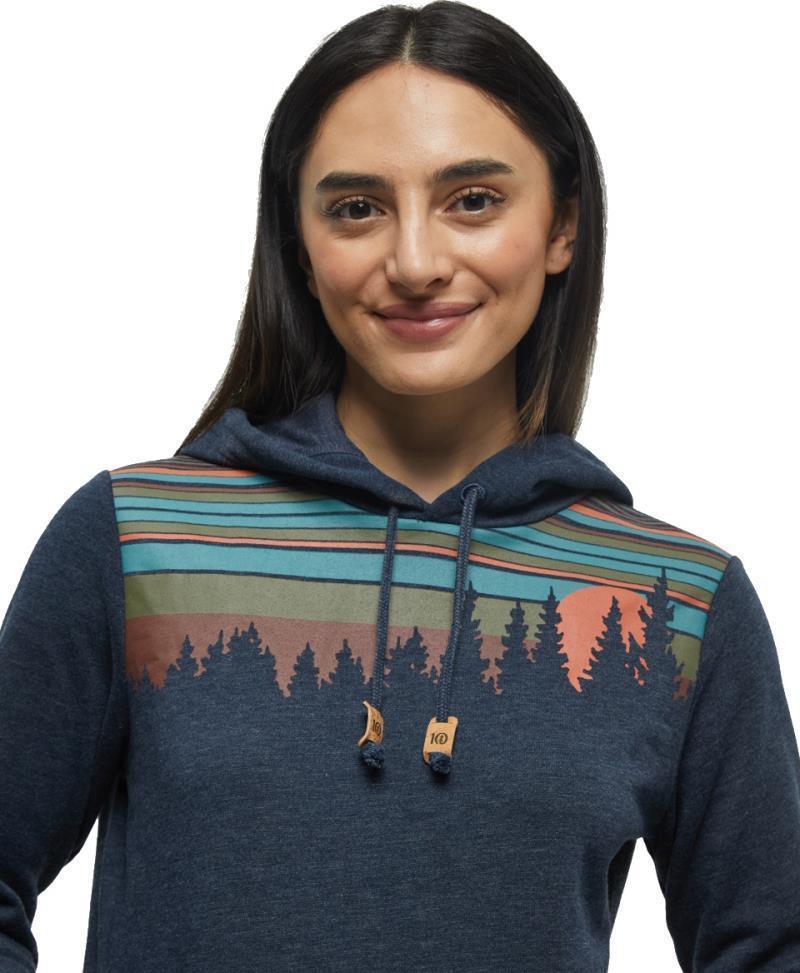 Retro Juniper Hoodie - Womens - midnight blue heather / terracotta 1