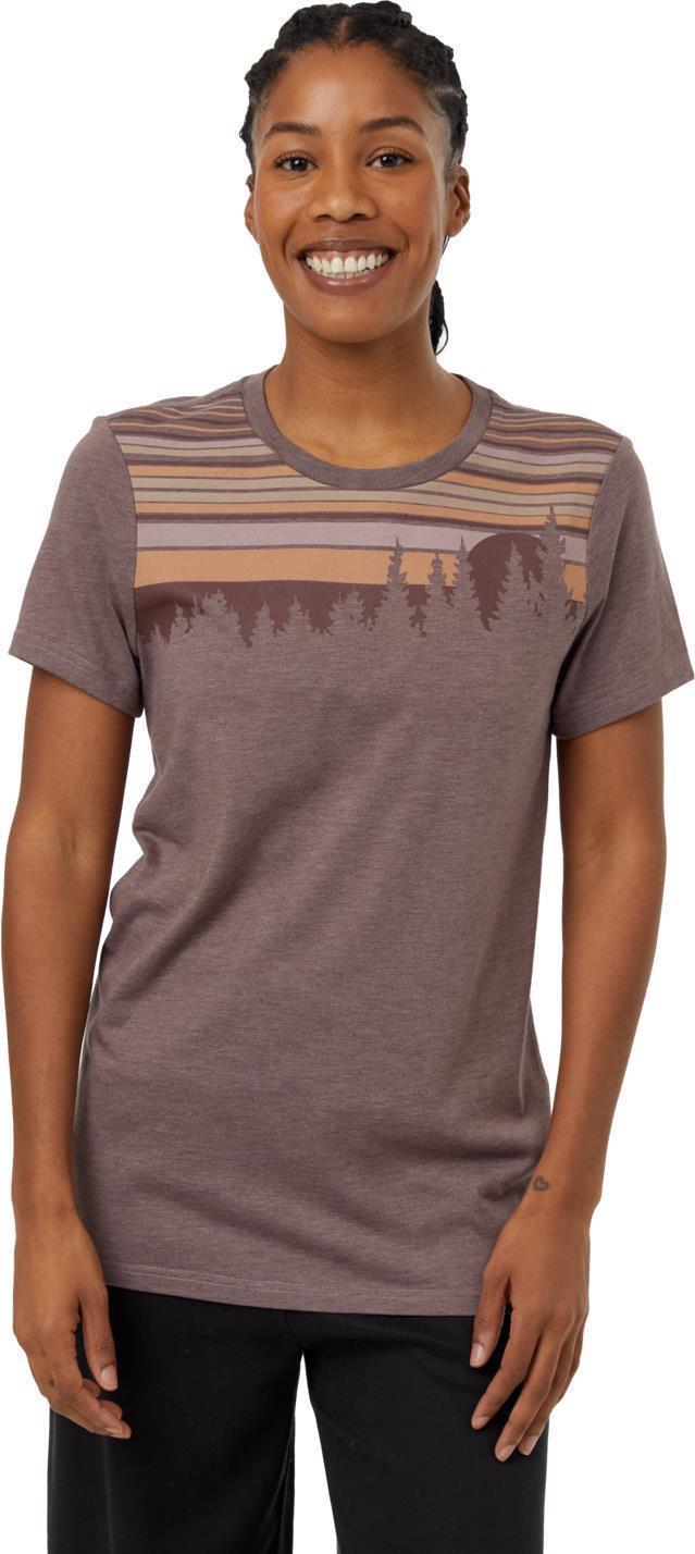 Retro Juniper T-Shirt - Womens - Elkwood Heather / Deep Mahogany 1