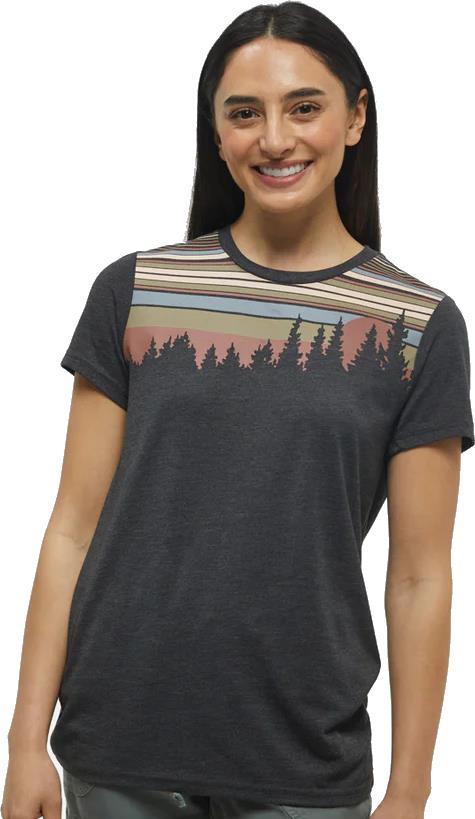 Retro Juniper T-Shirt - Womens - Meteorite Black Heather / Burlwood 1