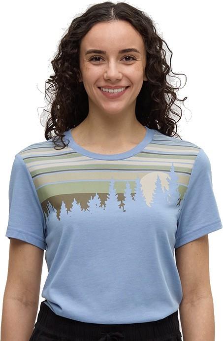 Retro Juniper T-Shirt - Womens - lakeside blue heather / white oak 1