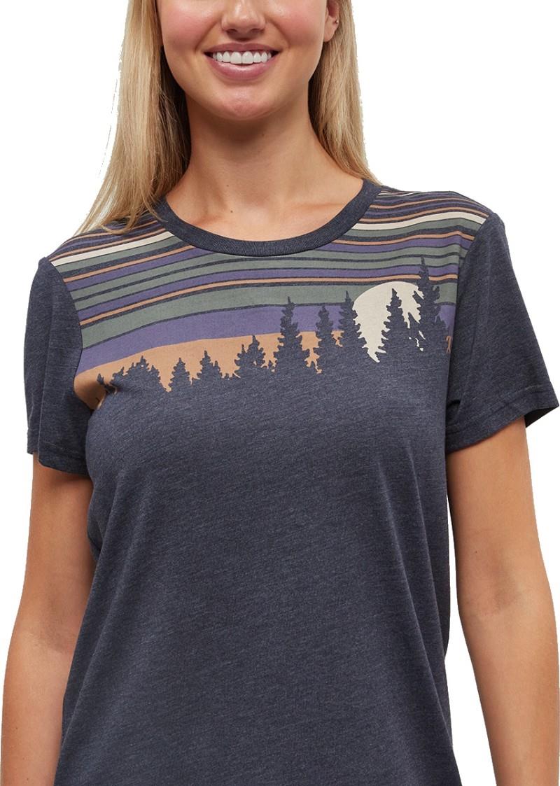 Retro Juniper T-Shirt - Womens - midnight blue heather / camel 1
