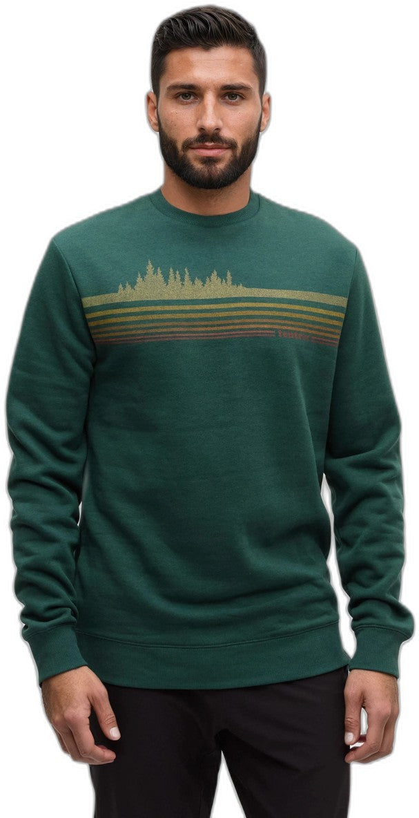 Retro TreeLine Crew - Mens - forest pine / harvest gold 1