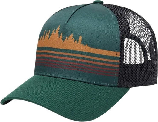 Retro Treeline Altitude Hat - forest pine / harvest gold 1