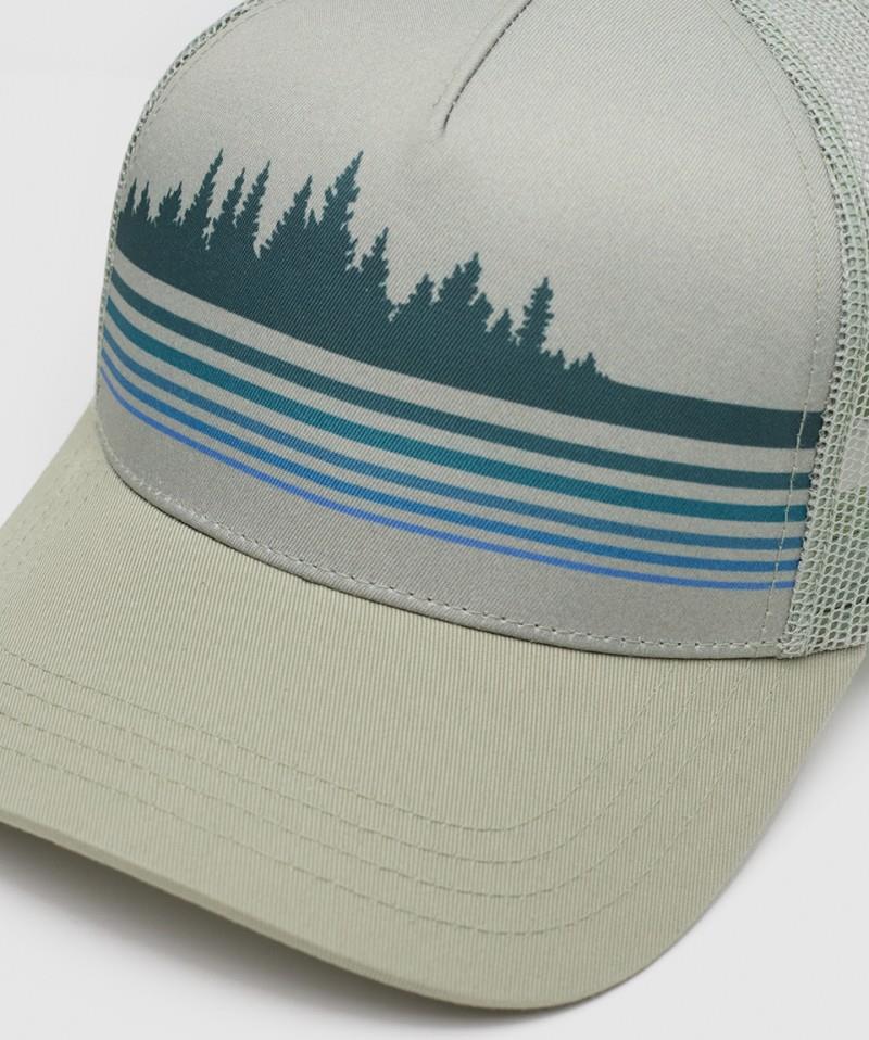 Retro Treeline Altitude Hat - light moss / tidal teal 1