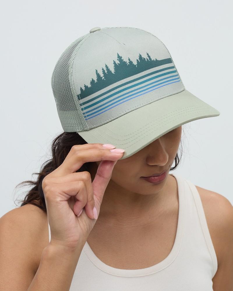 Retro Treeline Altitude Hat - light moss / tidal teal 1