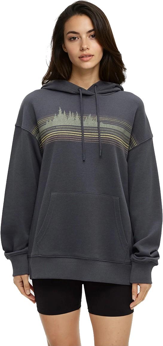 Retro Treeline Relaxed Hoodie - Womens - graphite / light moss 1