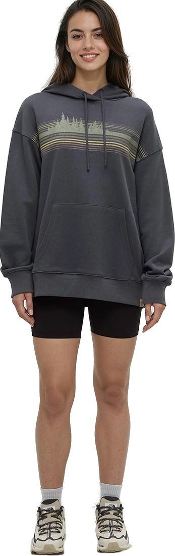 Retro Treeline Relaxed Hoodie - Womens - graphite / light moss 1