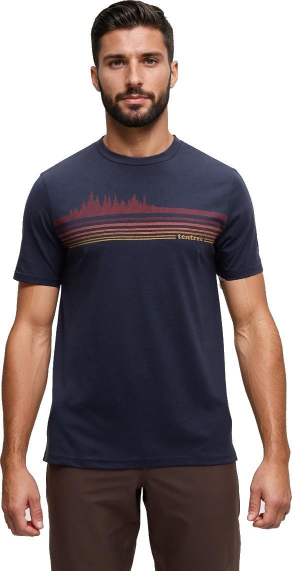 Retro Treeline T-Shirt - Mens - midnight blue / crimson 1