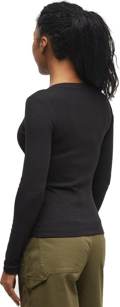 Rib Snap Placket Henley - Womens - meteorite black 1