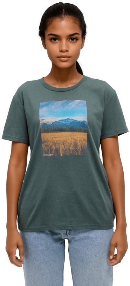 Rolling Prairie T-Shirt - Womens - pine green / white oak 1