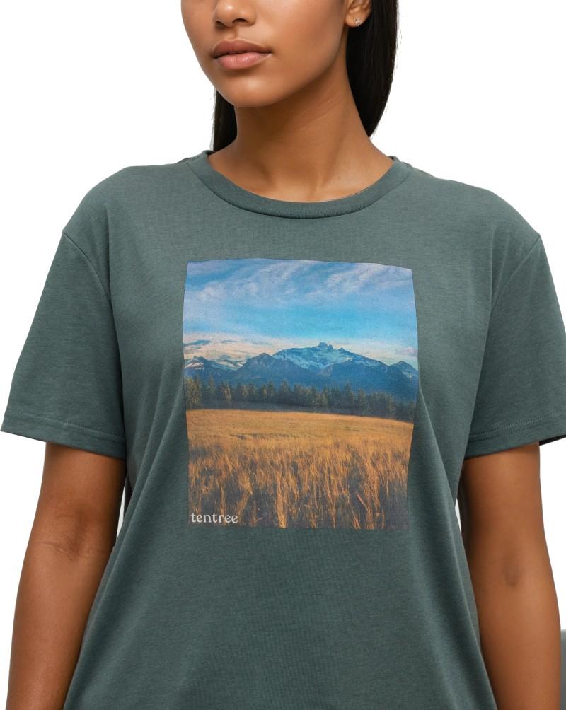 Rolling Prairie T-Shirt - Womens - pine green / white oak 1