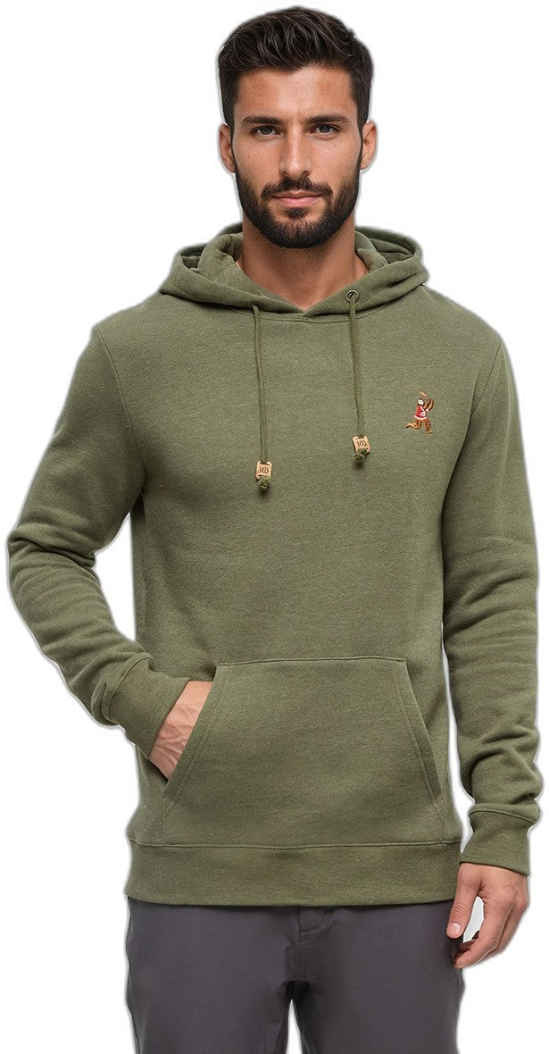 Sasquatch Hoodie - Mens - deep olive heather / football 1