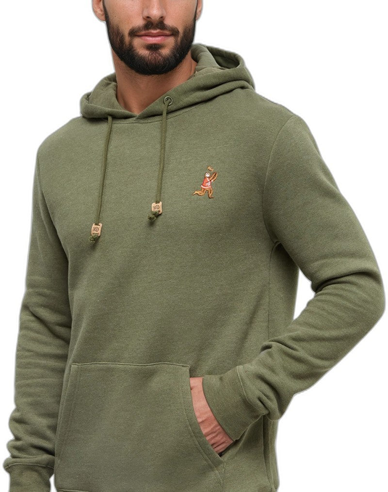 Sasquatch Hoodie - Mens - deep olive heather / football 1