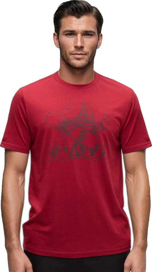 Sasquatch Sends It T-Shirt - Mens - crimson / meteorite black 1