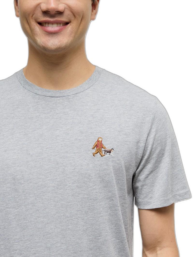 Sasquatch T-Shirt - Mens - harbour grey heather / dog walk / crimson 1