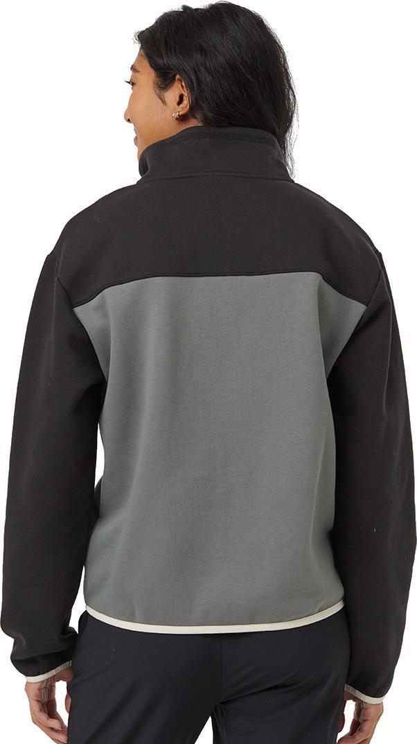 SeaFleece Contrast Full Zip - Womens - Mineral / Meteorite Black / Forest River Green 3