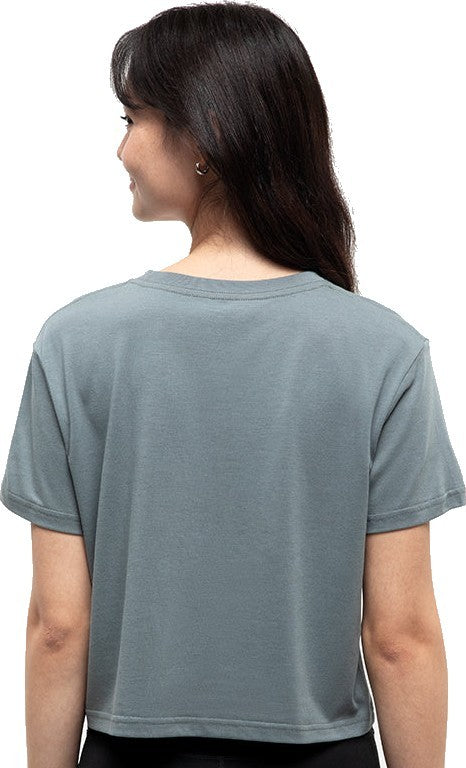 Seaforestation Crop T-Shirt - Womens - anchor grey / sea blue 1