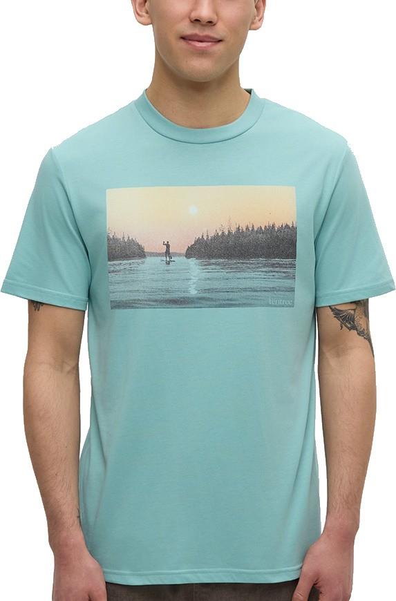 Serene Lake T-Shirt - Mens - turquoise sky / sunset 1
