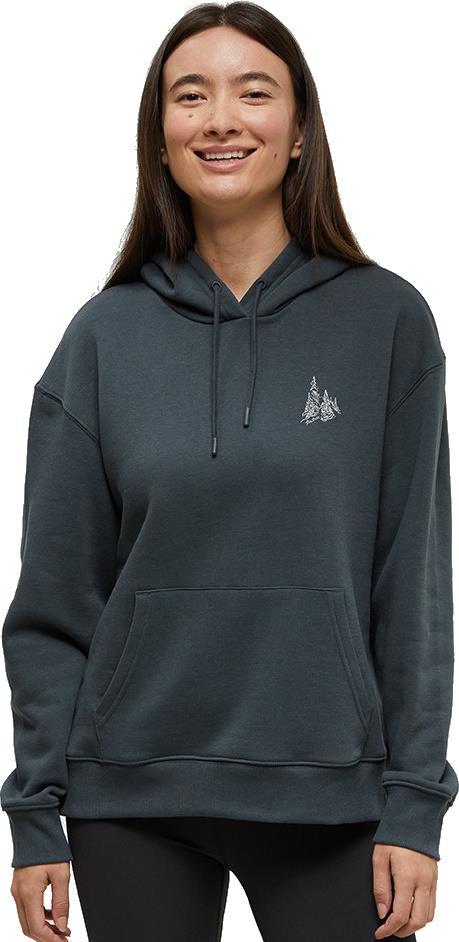 Snowy Trees Hoodie - Womens - forest river green / stone grey 1