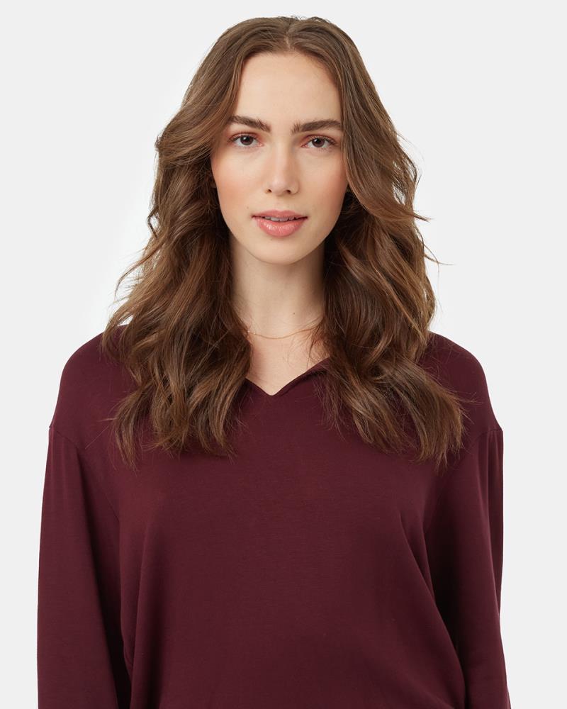 Soft EcoTerry Notch Neck - Womens - mulberry 1