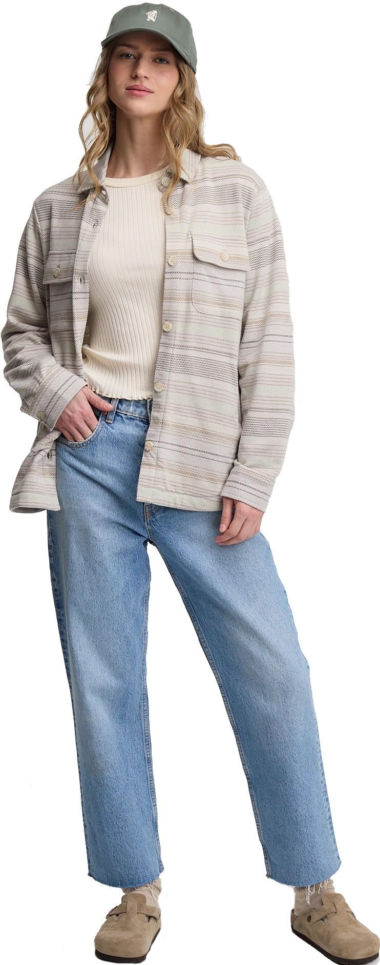 Somerset Shacket - Womens - sand stone multi stripe 1