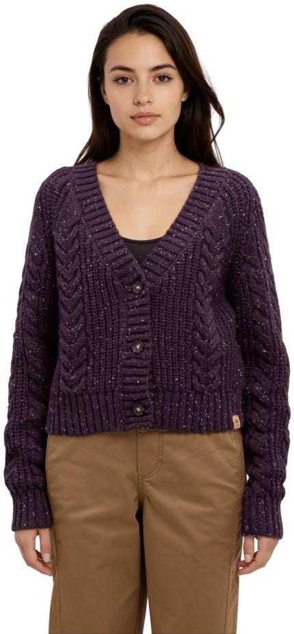 Stillwater Fleck Cardigan - Womens - plum royale fleck 1