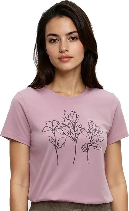 Summer Flora T-Shirt - Womens - pink sand / meteorite black 1