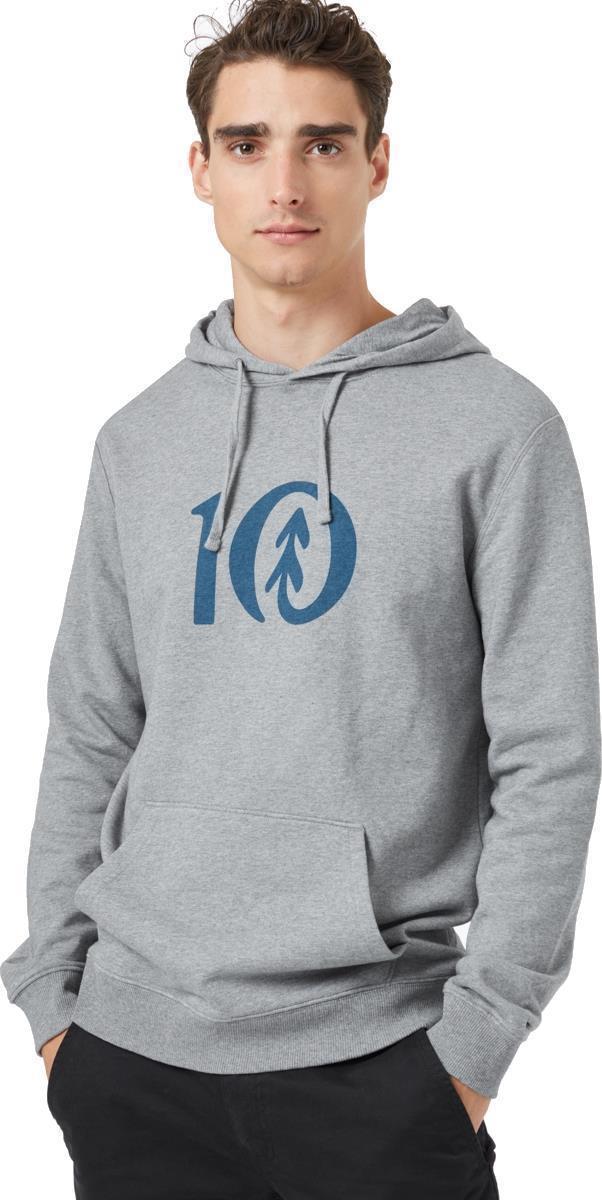 Ten Classic Hoodie - Mens - heather grey / spruce blue logo graphic 1