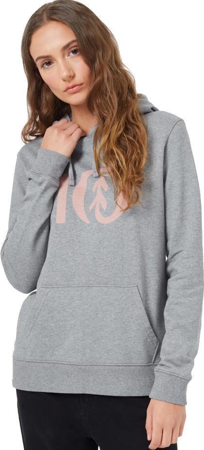 Ten Classic Hoodie - Womens - heather grey / misty rose pink logo graphic 1