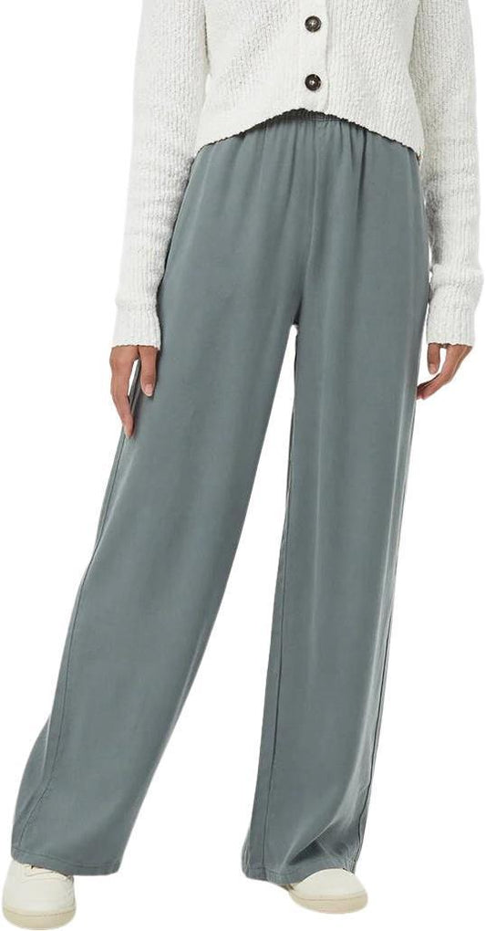 Tencel Wide Leg Pants - Womens - Light Urban Green 1