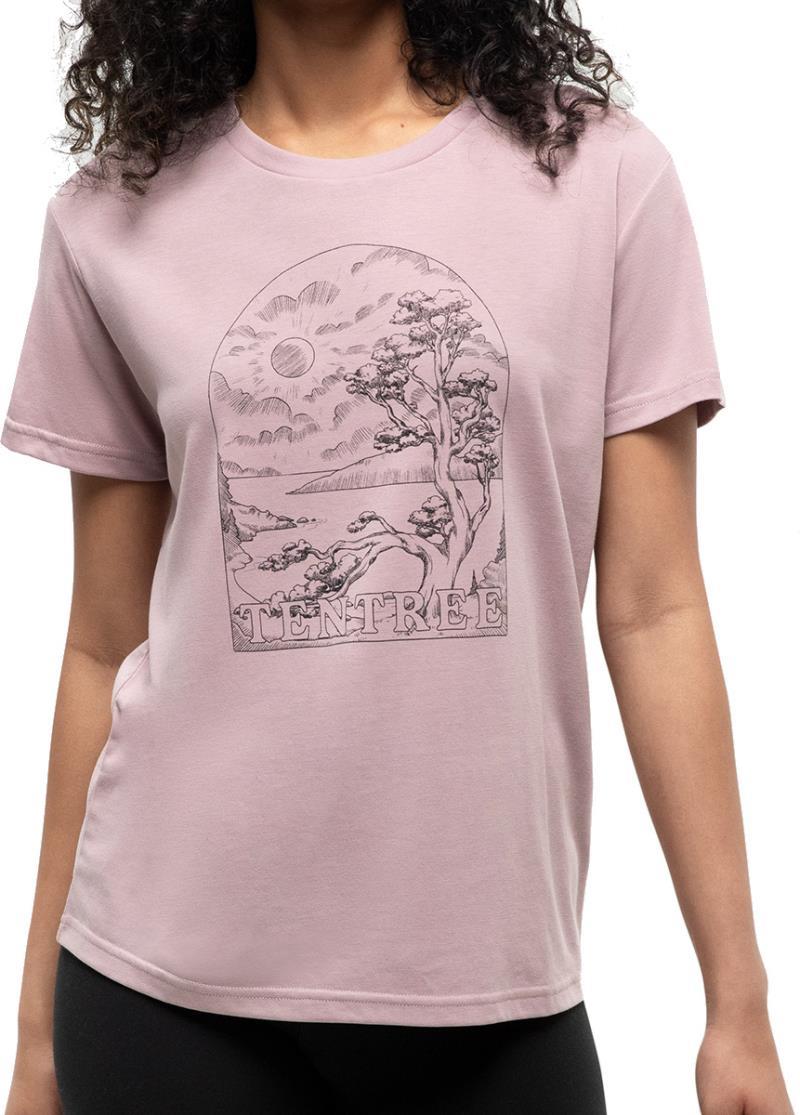 Tentree Clifftop T-Shirt - Womens - vintage mauve / meteorite black 1