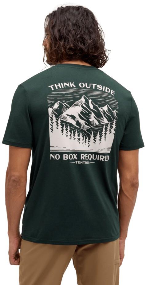 Think Outside T-Shirt - Mens - dark forest green / vintage white 1