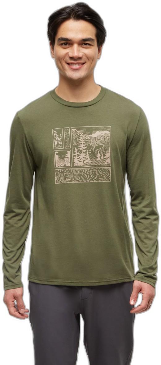 Topography Stamp LS - Mens - deep olive / birchwood 1