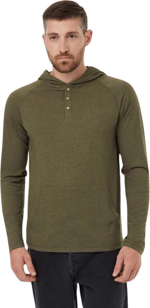TreeBlend Henley Hoodie - Mens - Olive Night Green Heather 1