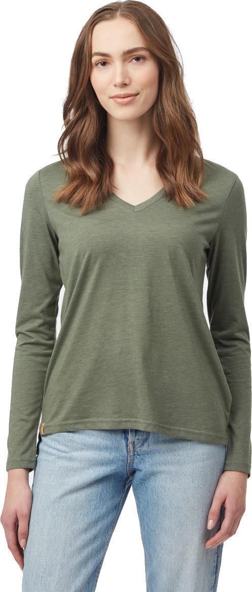TreeBlend V-Neck LS T-Shirt - Womens - Agave Green 1