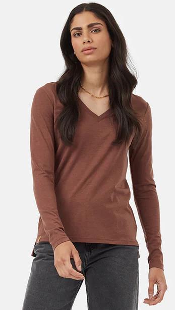 TreeBlend V-Neck LS T-Shirt - Womens - Mesa Red 2