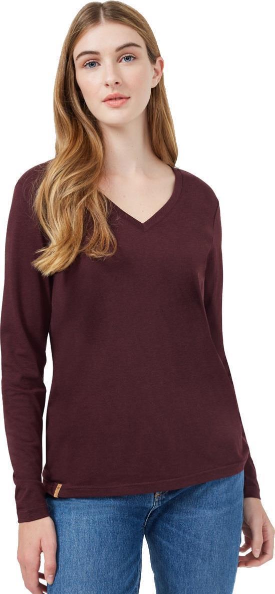 TreeBlend V-Neck LS T-Shirt - Womens - Mulberry 1