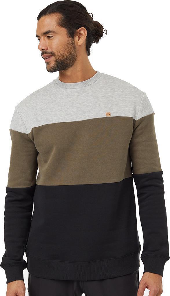 TreeFleece Blocked Classic Crew - Mens - Hi Rise Grey Heather / Tundra / Meteorite Black 1