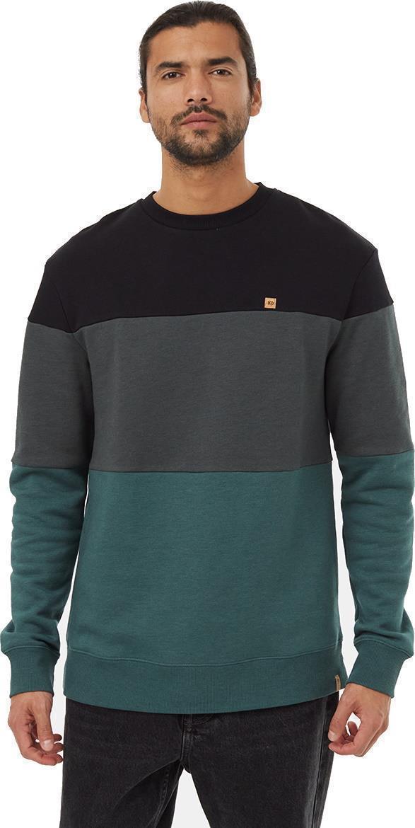 TreeFleece Blocked Classic Crew - Mens - Meteorite Black / Urban Green / Silver Pine 1
