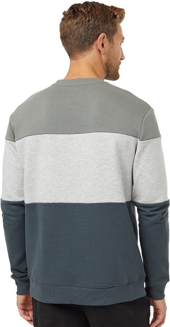 TreeFleece Blocked Classic Crew - Mens - Mineral / Hi Rise Grey Heather / Forest River Gree 2
