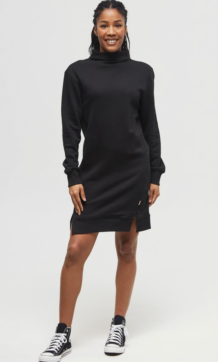 TreeFleece Mock Neck Sweatshirt Dress - meteorite black 1