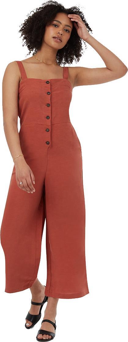 TreeLinen Apron Front Jumpsuit - baked clay 1
