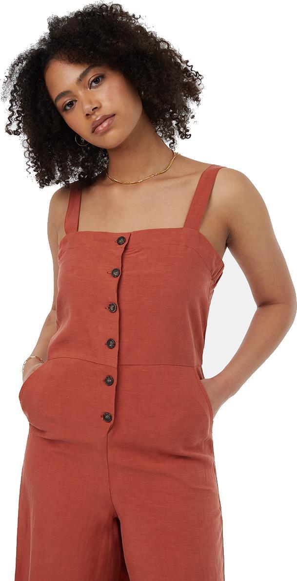 TreeLinen Apron Front Jumpsuit - baked clay 1